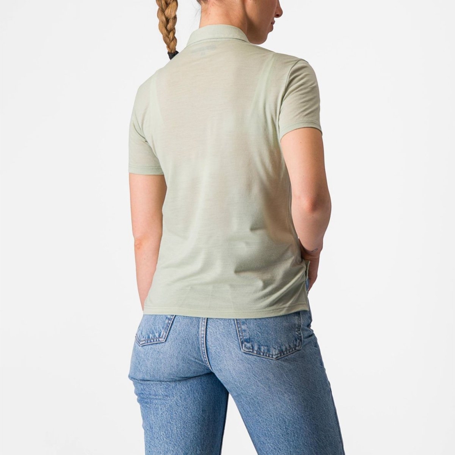 Casual Castelli MERINO W POLO Donna Verdi | 12389CFNK