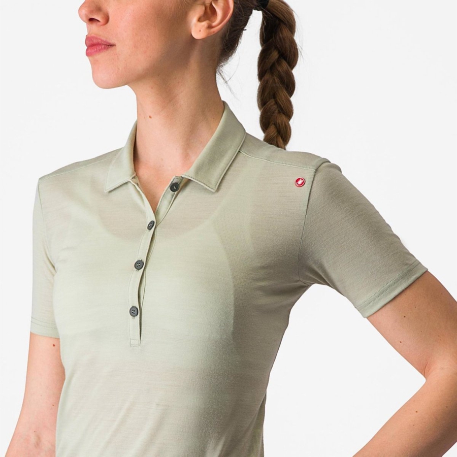 Casual Castelli MERINO W POLO Donna Verdi | 12389CFNK