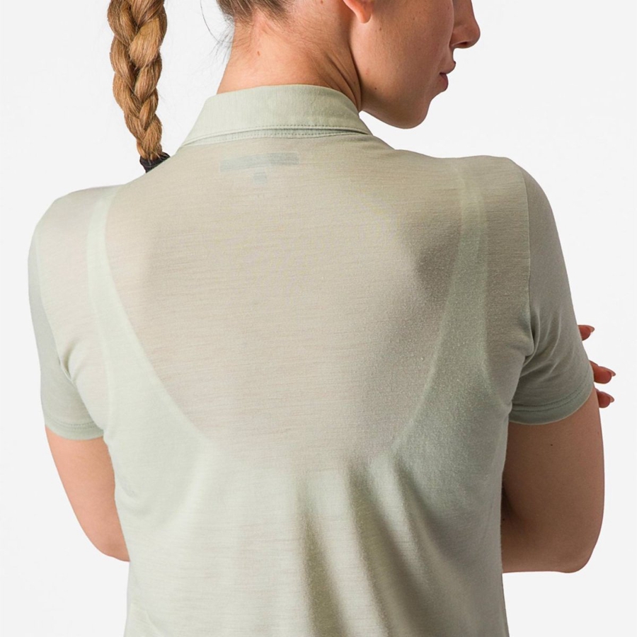 Casual Castelli MERINO W POLO Donna Verdi | 12389CFNK