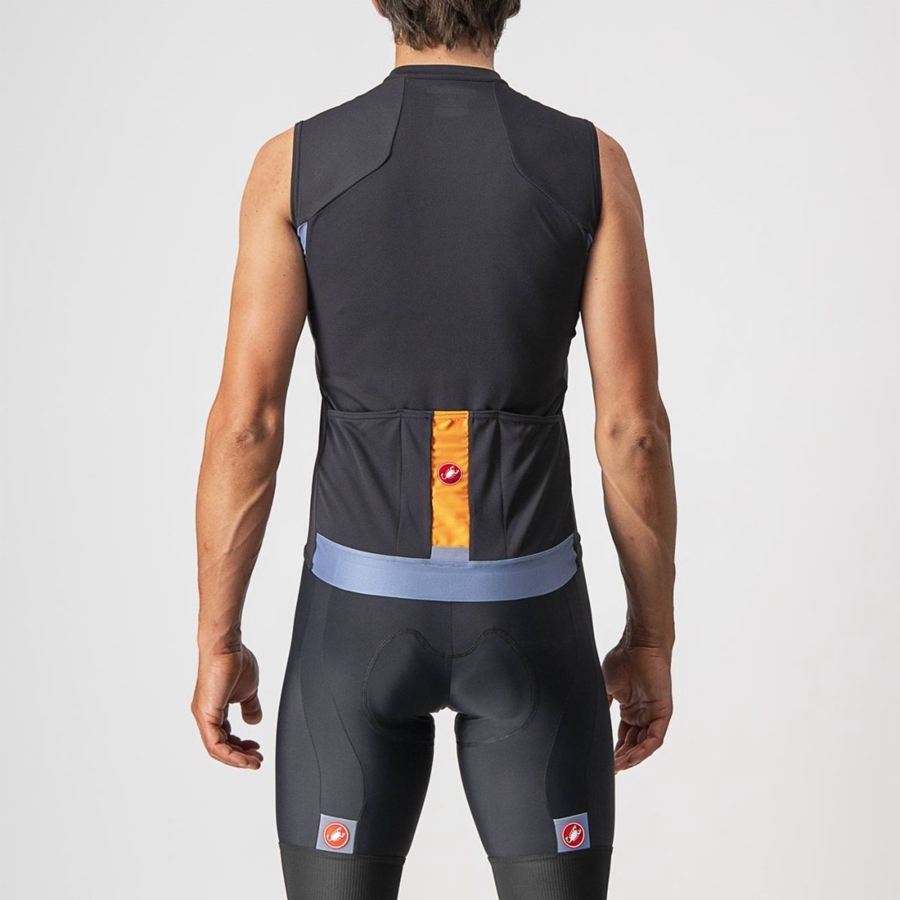 Maglia Castelli ENTRATA VI SLEEVELESS Uomo Nere Grigie Chiaro Blu | 95624KPTD