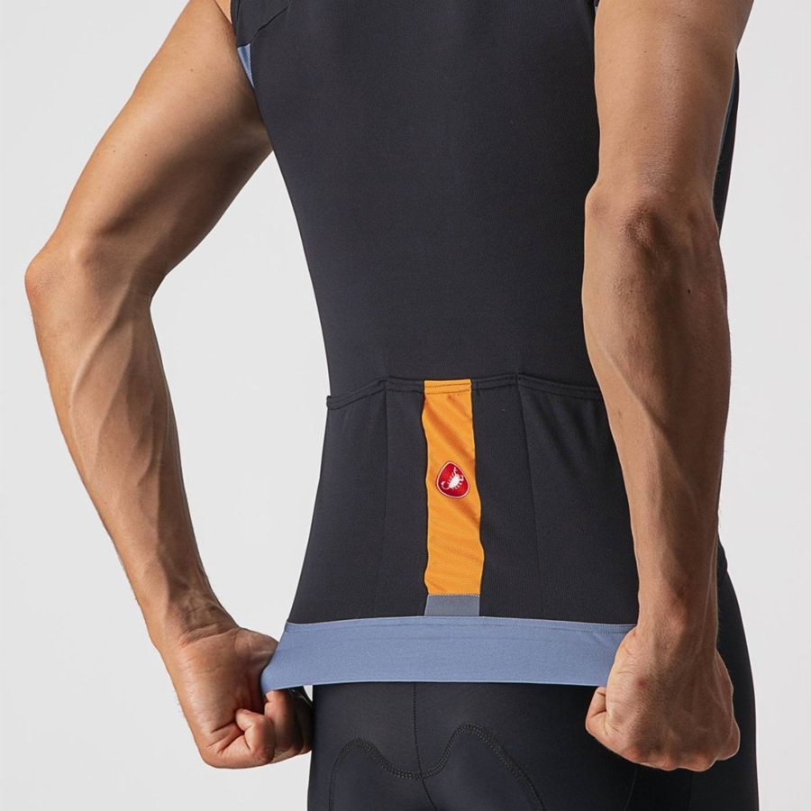 Maglia Castelli ENTRATA VI SLEEVELESS Uomo Nere Grigie Chiaro Blu | 95624KPTD