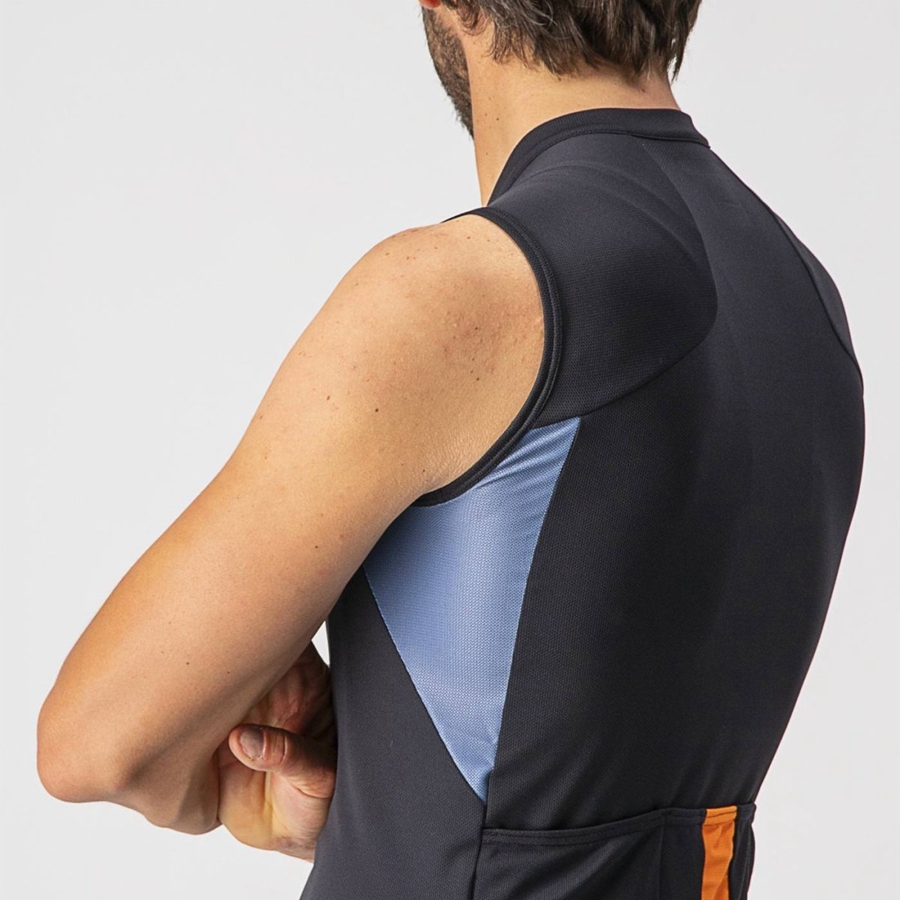 Maglia Castelli ENTRATA VI SLEEVELESS Uomo Nere Grigie Chiaro Blu | 95624KPTD