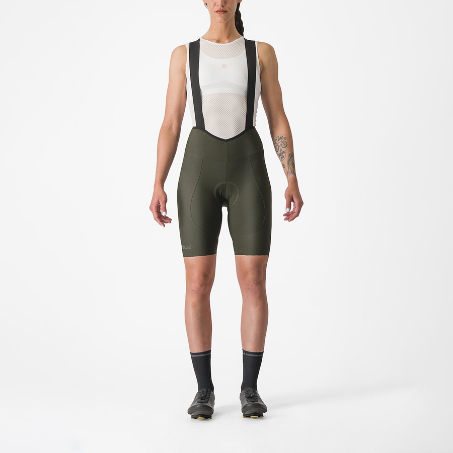 Pantaloncini Con Pettorina Castelli ESPRESSO W DT Donna Verdi Profondo | 23981FJRD