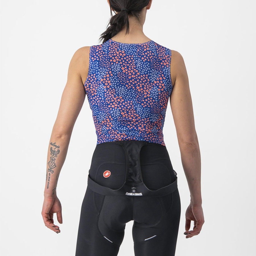Strato Di Base Castelli PRO MESH 4 W SLEEVELESS Donna Viola Bianche | 48907EDTB