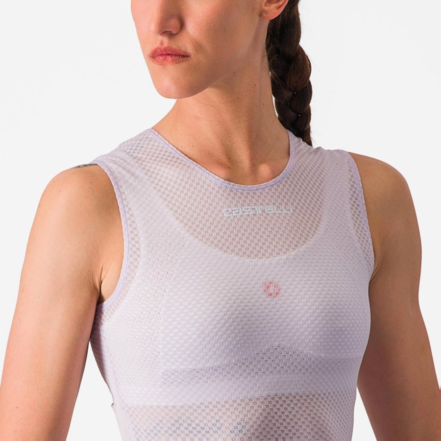 Strato Di Base Castelli PRO MESH W SLEEVELESS Donna Viola Bianche | 09612DKCN