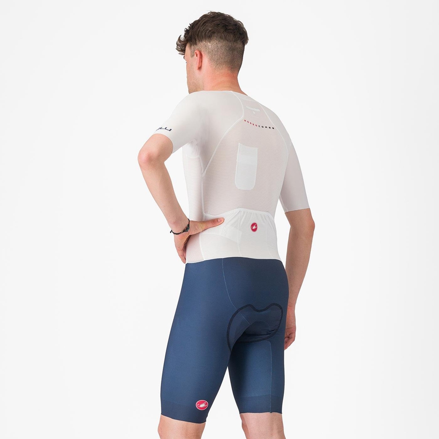 Tuta Da Corsa Castelli SANREMO BTW X2 Uomo Bianche Blu | 64315VPRT