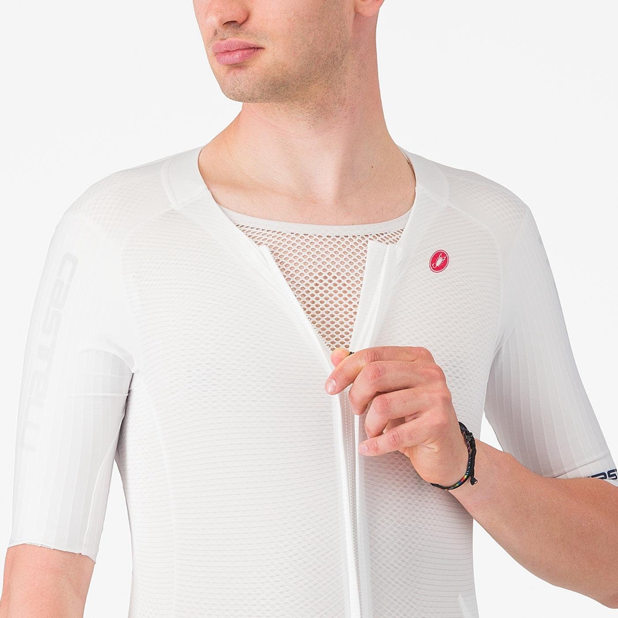 Tuta Da Corsa Castelli SANREMO BTW X2 Uomo Bianche Blu | 64315VPRT