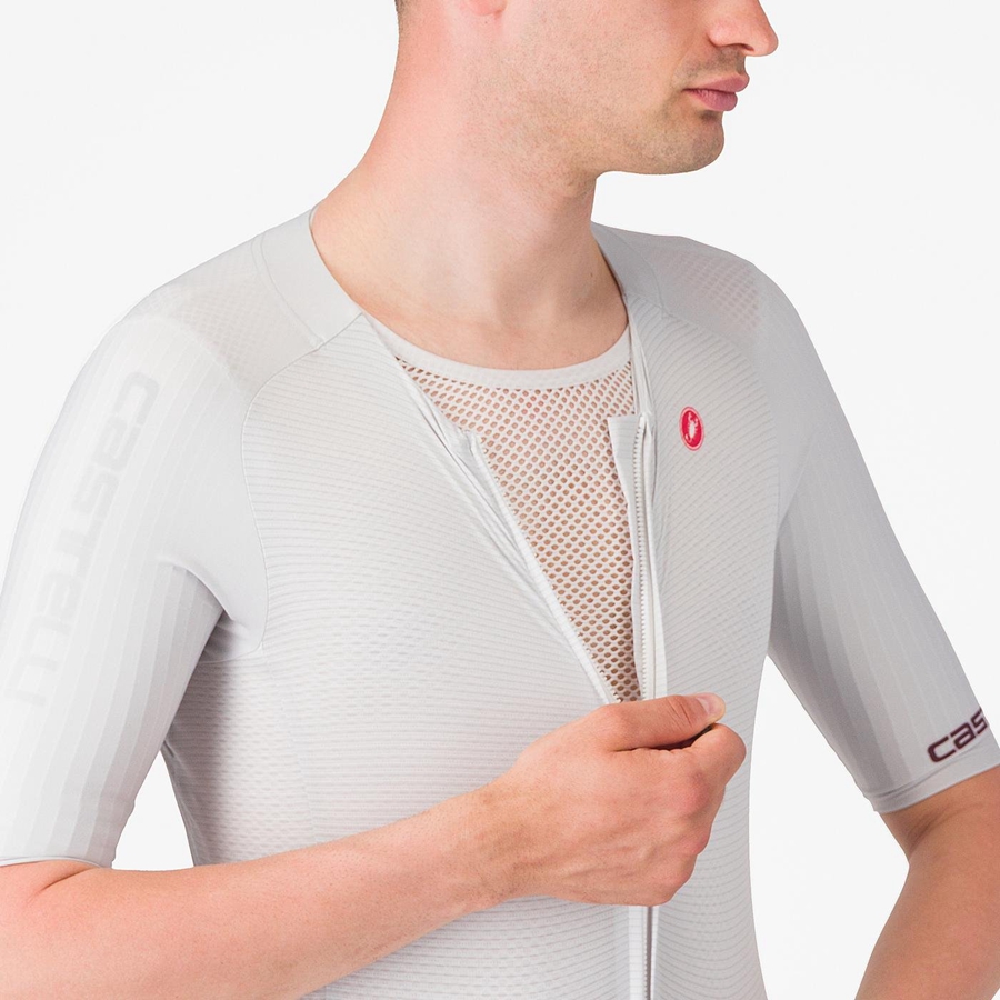 Tuta Da Corsa Castelli SANREMO BTW X2 Uomo Argento Grigie Bordeaux | 19260NSBG