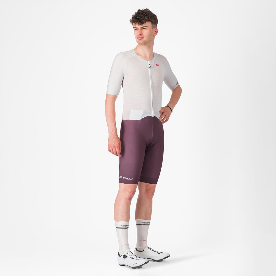 Tuta Da Corsa Castelli SANREMO BTW X2 Uomo Argento Grigie Bordeaux | 19260NSBG